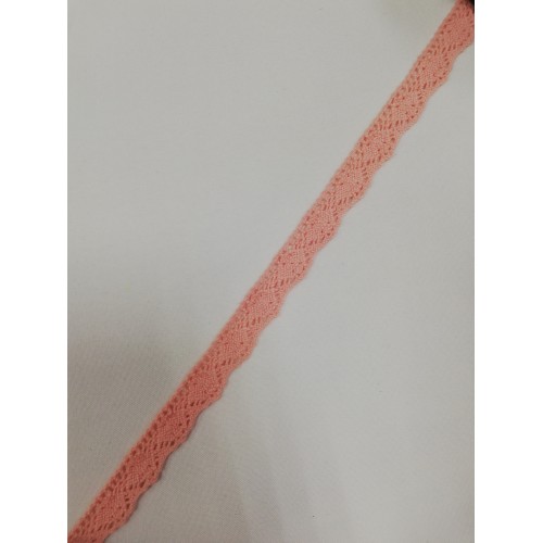 290P Кружево вязаное хлопок шир.1,5см цв.персиковый
