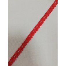 0163СТ Кружево вязаное хлопок шир.1см цв.красный