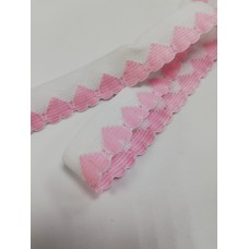 Резинка ажурная сердечко цв.розовый(в рул.500м)