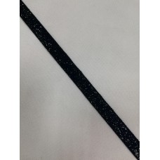 Бархатная лента декоративная №1 10мм цв.черный(в рул.200м)