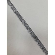 Бархатная лента декоративная №2 10мм цв.серебро(в рул.182,88)