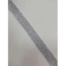 Бархатная лента декоративная №4 15мм цв.серебро(в рул.91,5м)