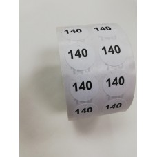 140 Размерники на самоклеящейся бумаге цв.белый(в рул.2500шт)