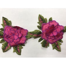 1603 Нашивка с цветами в рулоне цв.144 розовый(в упак.9м)