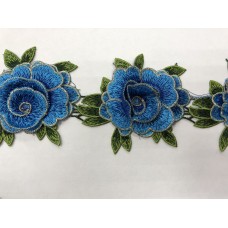 1606 Нашивка с цветами в рулоне цв.216 светло-синий
