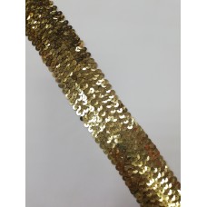 T013 Кружево расшитое эластичное  цв.золотой(в упак.15м)
