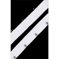 Бельевые крючки на тесьме 13мм цв.белый/никель(в рул.100м)