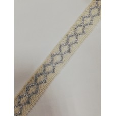 0181СТ Кружево вязаное хлопок шир.3,5см цв.кремово-металлизированный