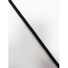 Шнур хлопковый 08мм круглый цв.черный(в рул.100м)