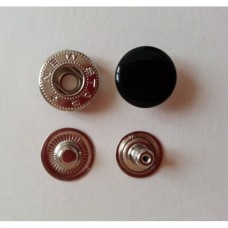 Кнопка стальная Alfa 15мм цв.черный(в упак.720шт)