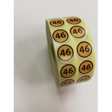 46 Размерники на самоклеящейся бумаге цв.желтый(в рул.5000шт)