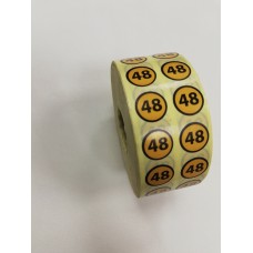48 Размерники на самоклеящейся бумаге цв.желтый(в рул.5000шт)