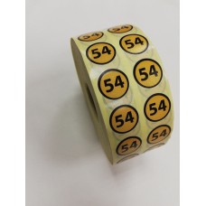54 Размерники на самоклеящейся бумаге цв.желтый(в рул.5000шт)