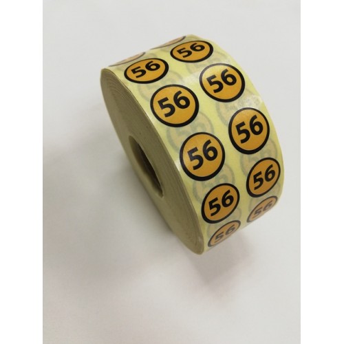 56 Размерники на самоклеящейся бумаге цв.желтый(в рул.5000шт)