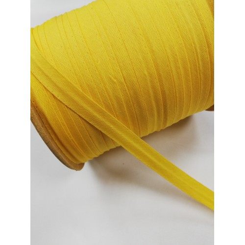111Косая бейка хлопковая 15мм цв.желтый(в рул.150м)