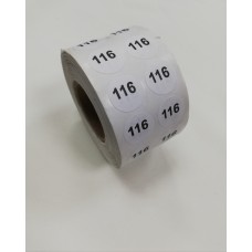 116 Размерники на самоклеящейся бумаге цв.белый(в рул.2500шт)