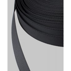 Репсовая лента блестящая 10мм цв.черный(в рул.100м)