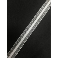 Бельевая резинка KPO0250 с двухсторонним рюшем 25мм цв.белый(в рул.100м)